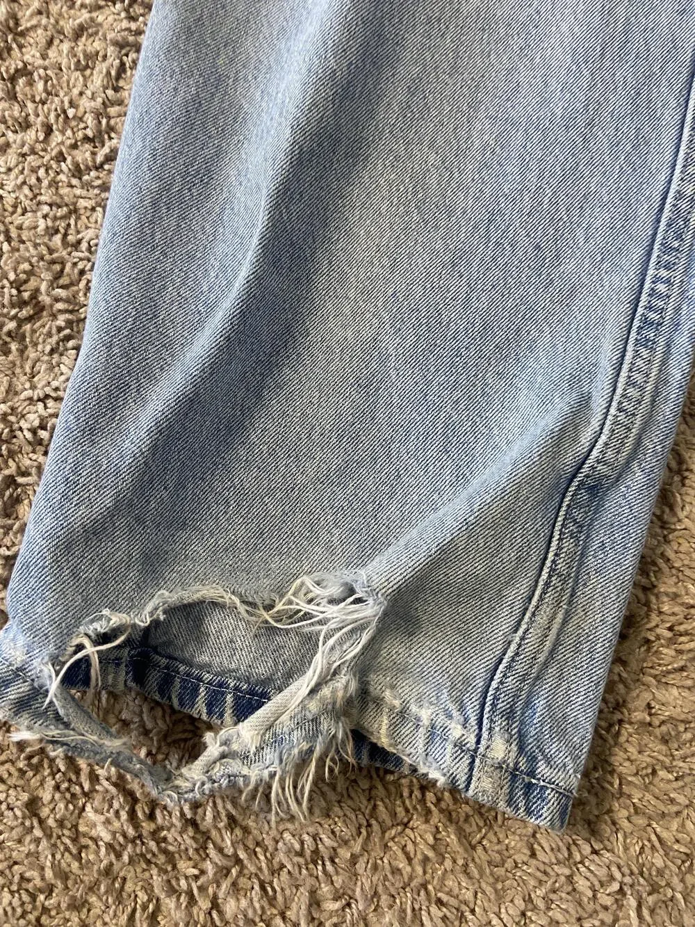 Levis SilverTab Loose Jeans Mens Blue Wash Relaxed Straight Distressed 36x32